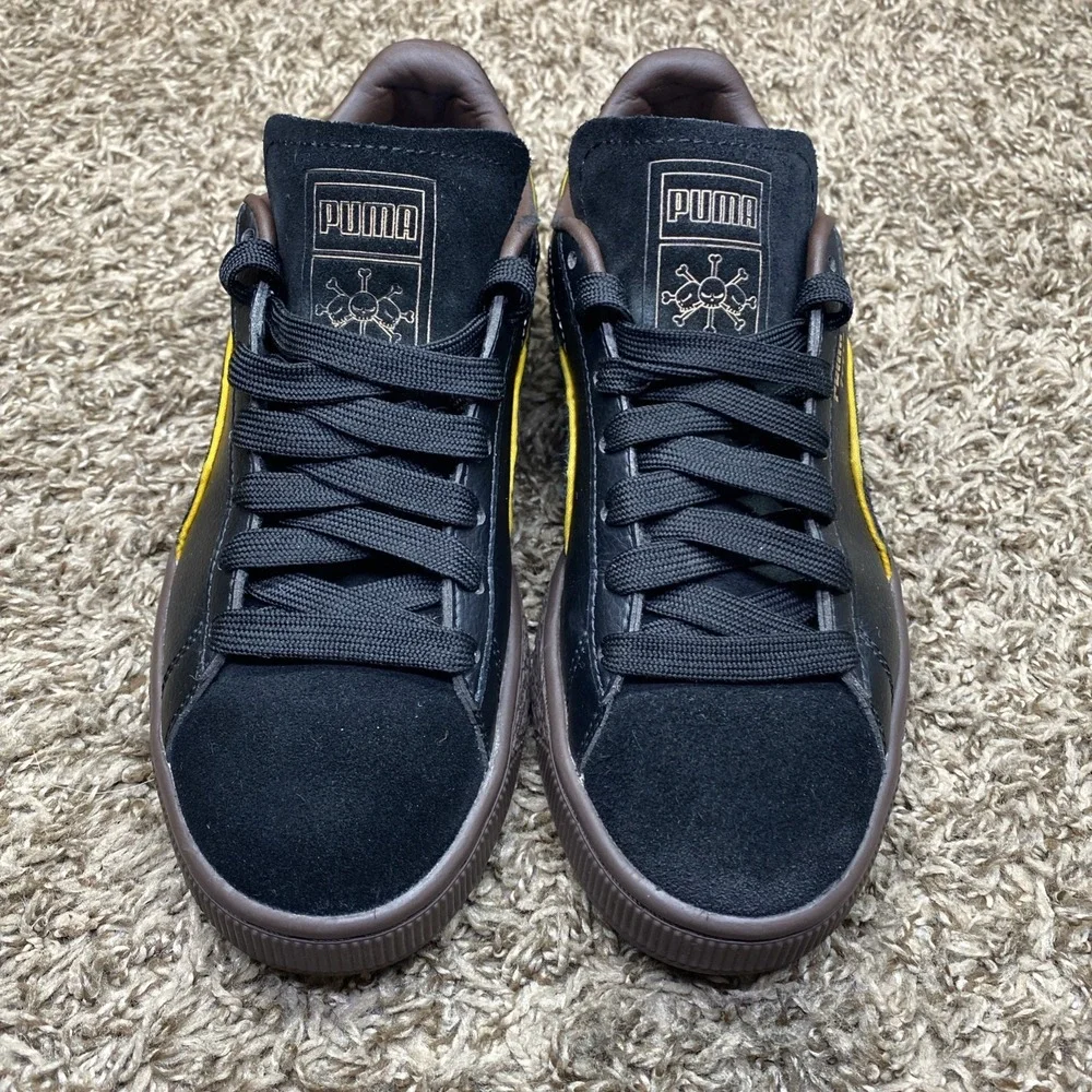 Puma One Piece Blackbeard Collab Leather Shoes Mens 5.5 Black Rare Streetwear